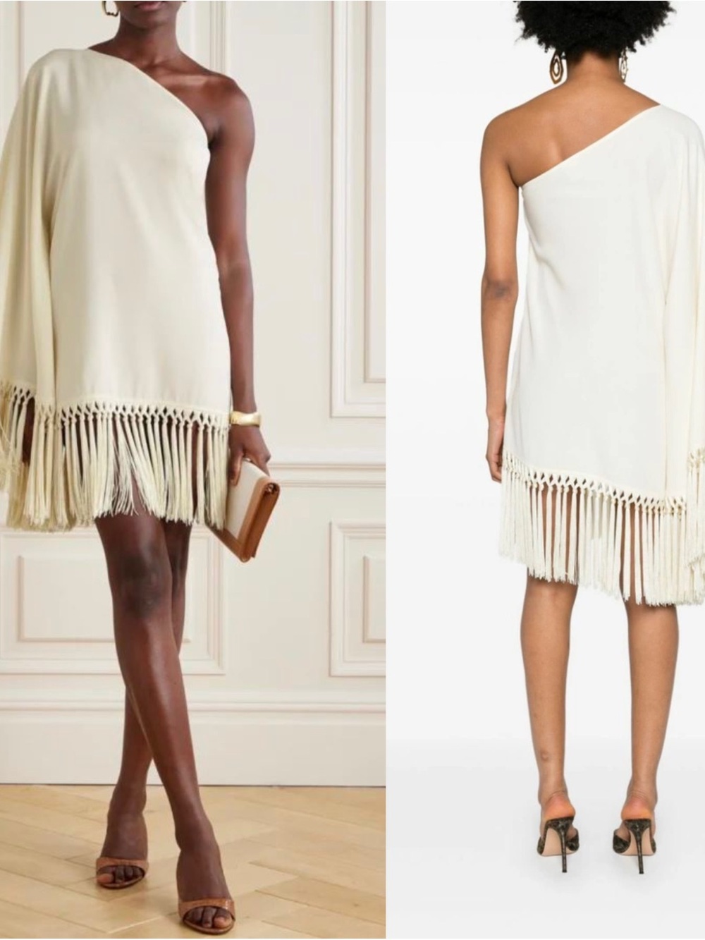 Taller Marmo Women Piccolo Arno Fringed Short Dress 42 or US 6